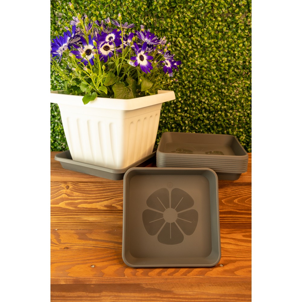 Plant Pot Saucers Square Grey